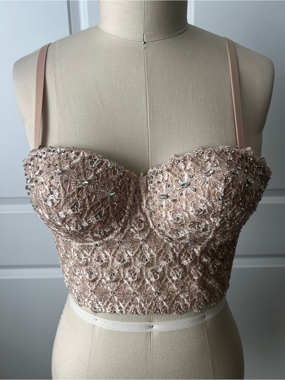 New Lace Beaded Bustier Top